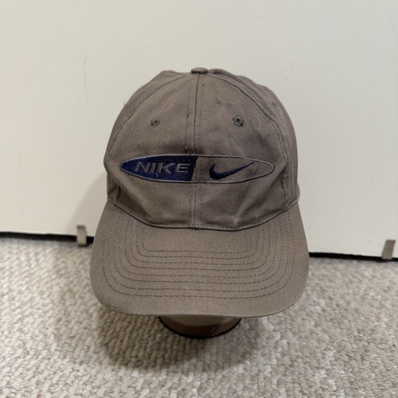 Nike Other - VTG 90s Nike Dad Hat Strapback Oval Swoosh Logo Preppy Cap Brown Y2K
